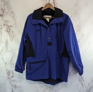Columbia Jacket Womens Large Vtg 90s Blue Quarter Snap Windbreaker Ski Shell